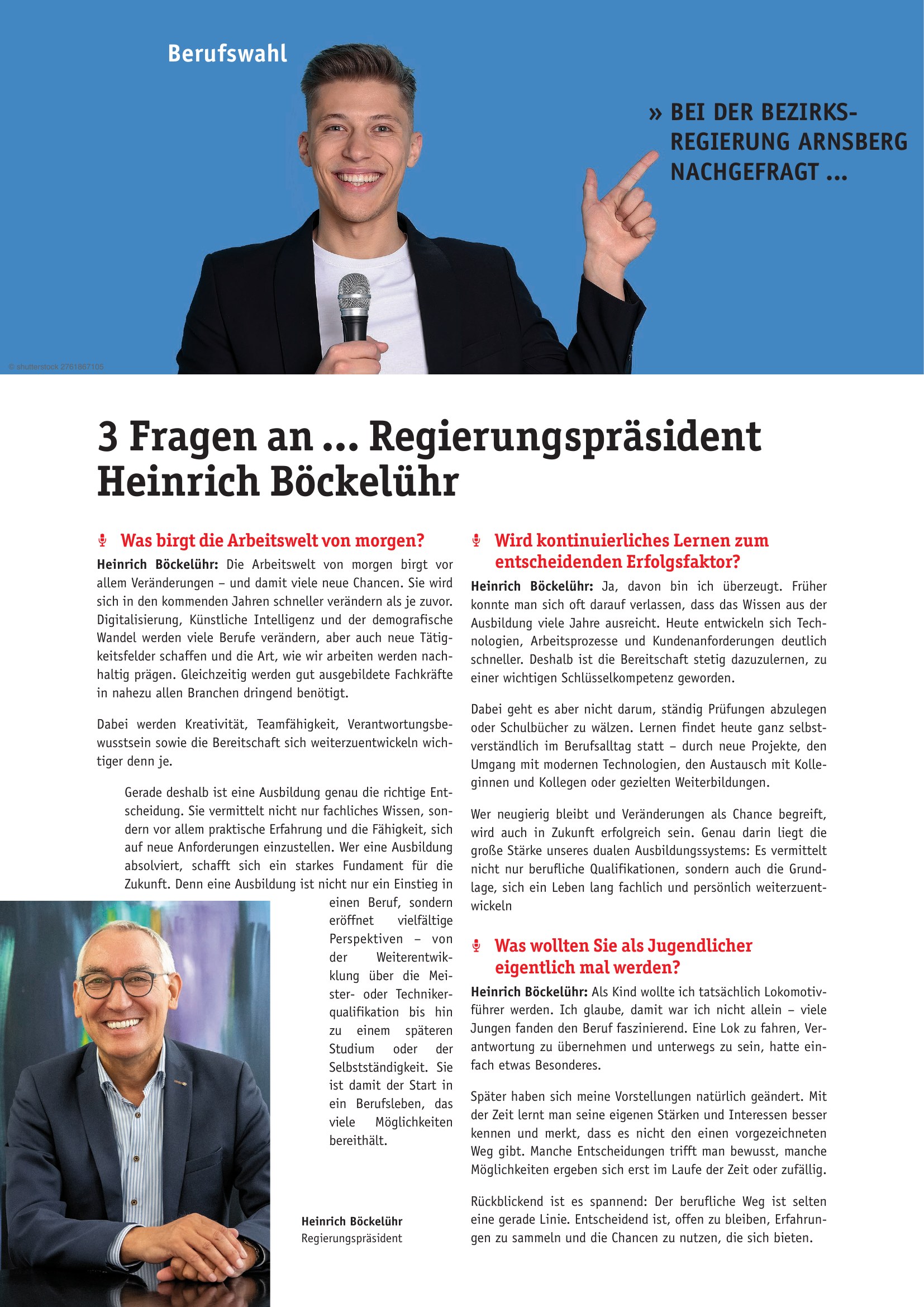 Azubi-Kompass 2027 - 3 Fragen an Regierungspräsident Heinrich Böckelühr