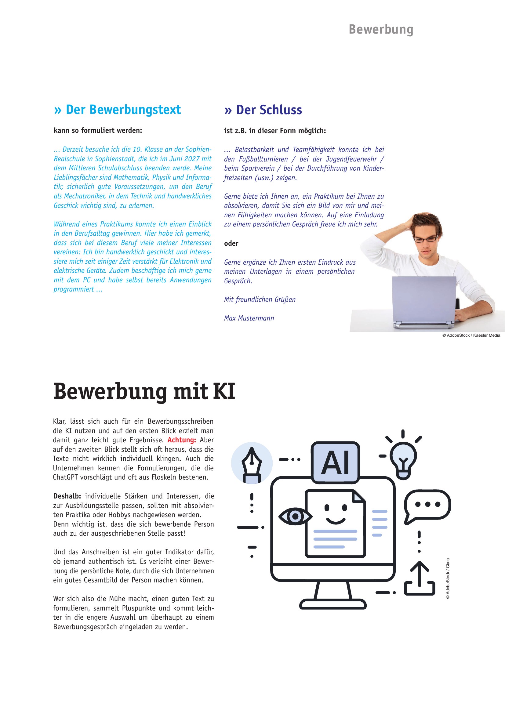 Azubi-Kompass 2027 - Bewerbungstext und Schluss
