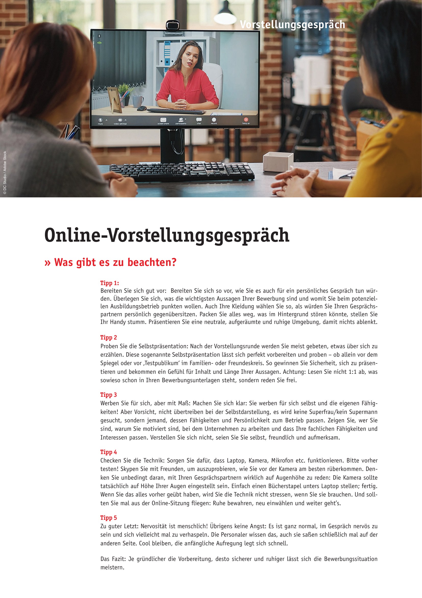 Azubi-Kompass 2027 - Online-Vorstellungsgespräch