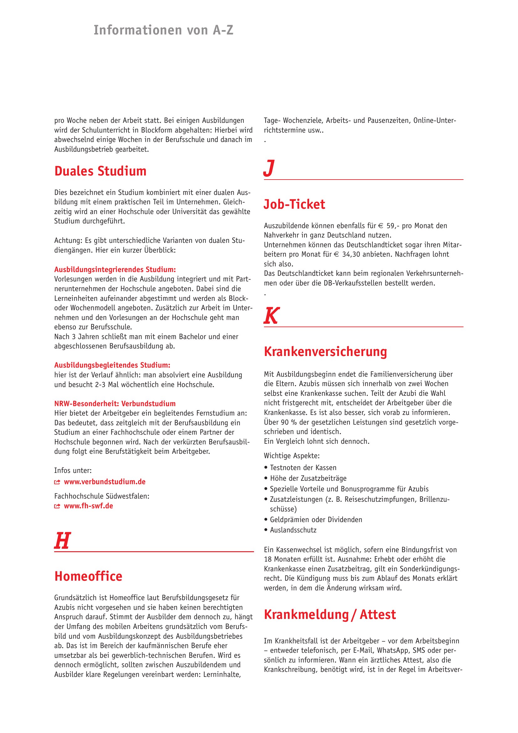 Azubi-Kompass 2027 - Tipps und Fakten zur Ausbildung: D bis J